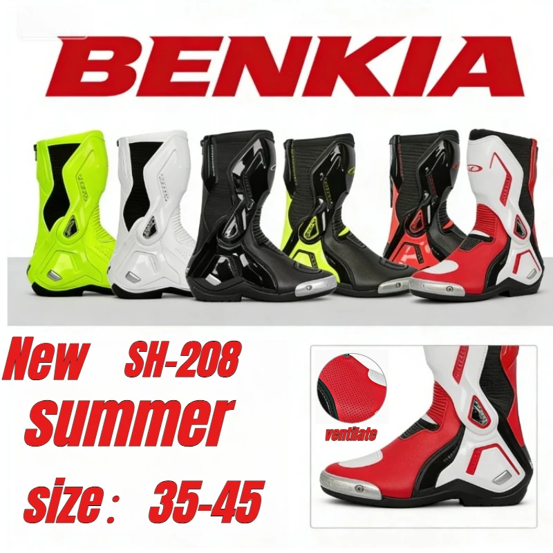 

BENKIA CE Certified Motorcycle Boots Professional Track Racing Summer Riding Boots