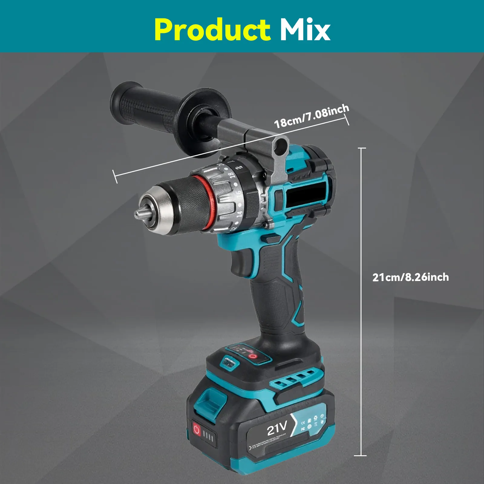700N.M Bürstenlosen Elektrischen Schlagbohrmaschine Akkuschrauber Platten Boden Holzbearbeitung Power Tool Für Makita Batterie Pin – Detail 8