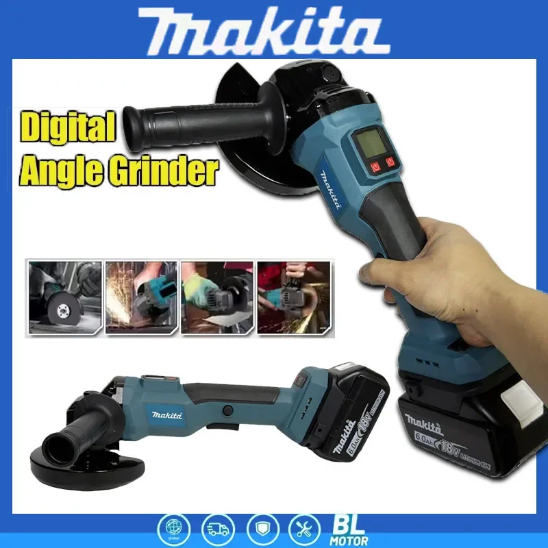 

Бесщеточная угловая шлифмашина Makita 125 мм с цифровым дисплеем для полировки металла/дерева, совместима с аккумуляторами 18В/20В