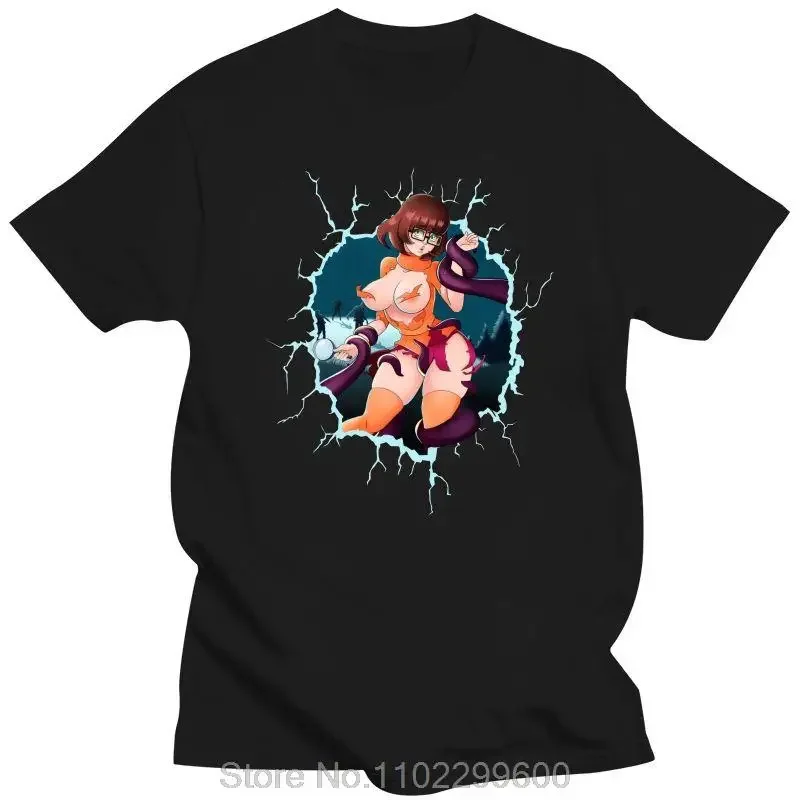 New Men Tshirt Anime Velma Tentacles Velma Dinkley T Shirt Printed T-Shirt Summer Short Sleeve Cotton Tees Tops Streetwear