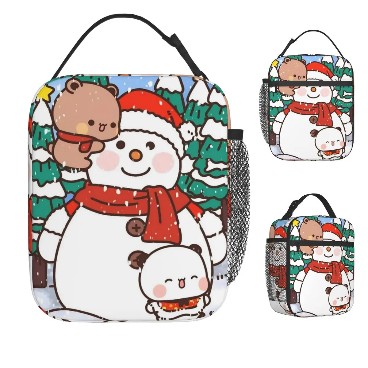 

Bubu And Dudu Merry Christmas Tree Santa Lunch Bag Пляжная коробка для завтрака для женщин Милая сумка с принтом для еды Оксфордская сумка-холодильник