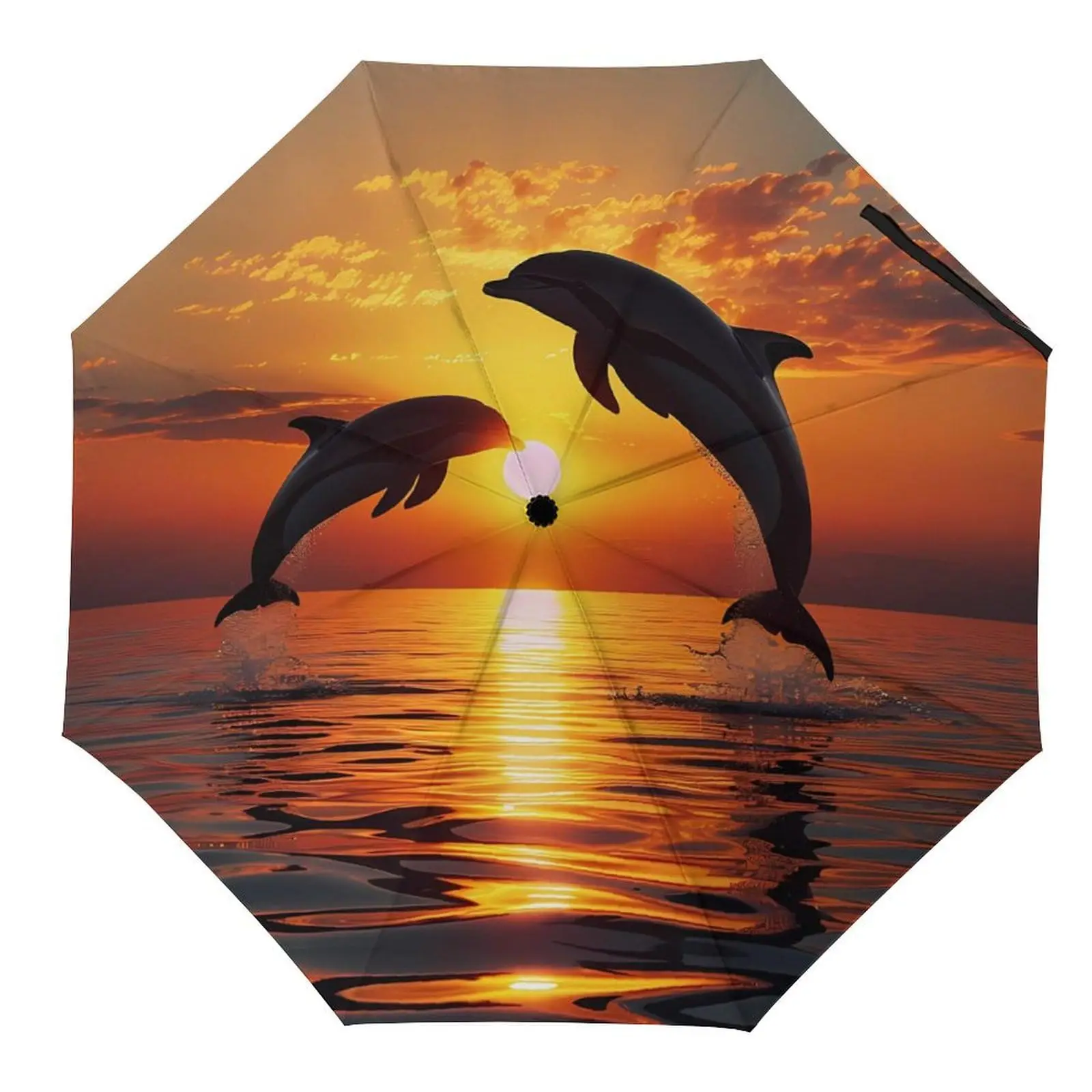 

Складной зонт «Дельфин», зонт с океанскими животными для дождя, ветрозащитный, легкий, компактный, для путешествий, пляжа, для мальчиков и девочек