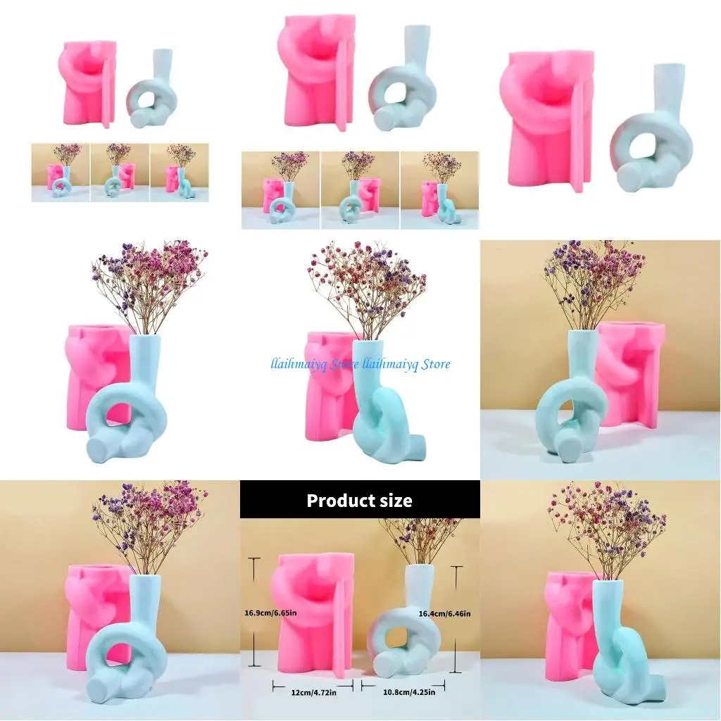 

573B Многофункциональная силиконовая ваза, формованная в простом стиле, офисные декоративные формы