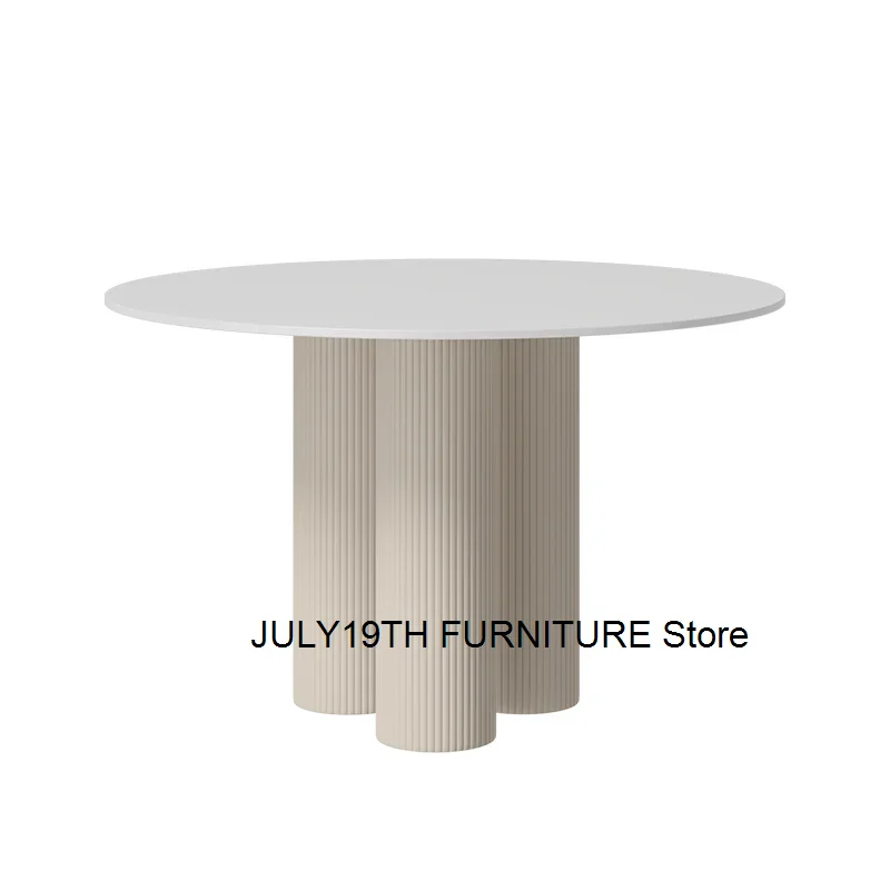 Round Dining Table Set 4 Chairs Marble Nordic Dining Table Minimalist Luxury Comedor De 4 Silla Set Furniture OK50CZ