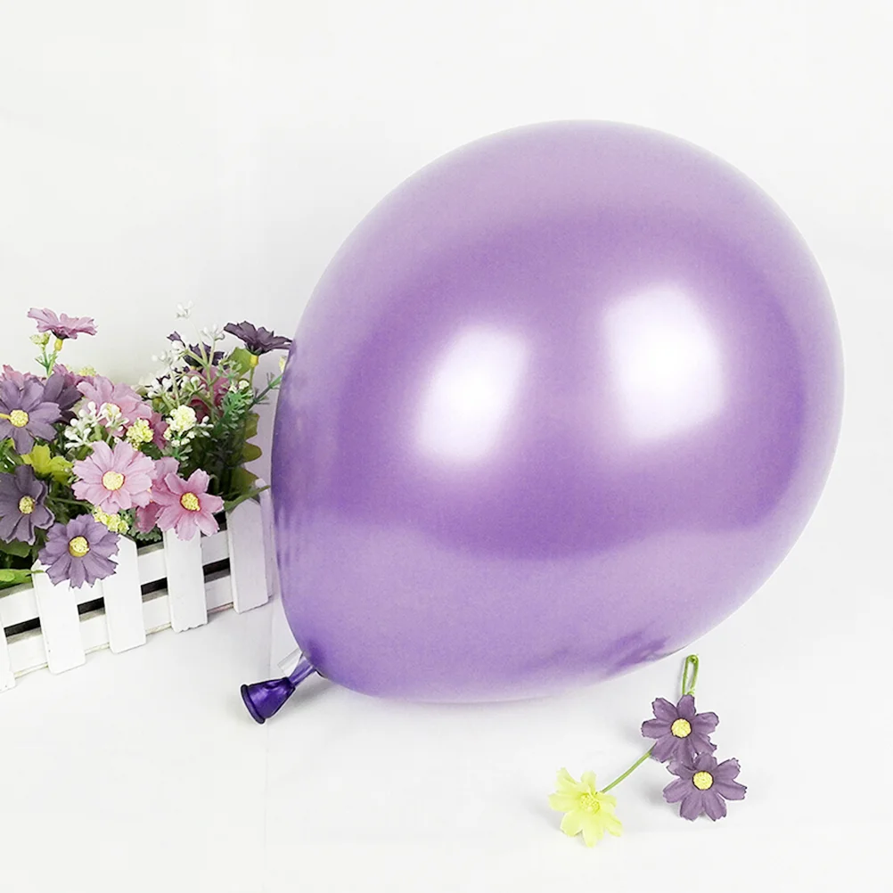 100 Pcs Balloon Bundle Party Natural Happy Wedding Decorations Light Purple Featival Latex