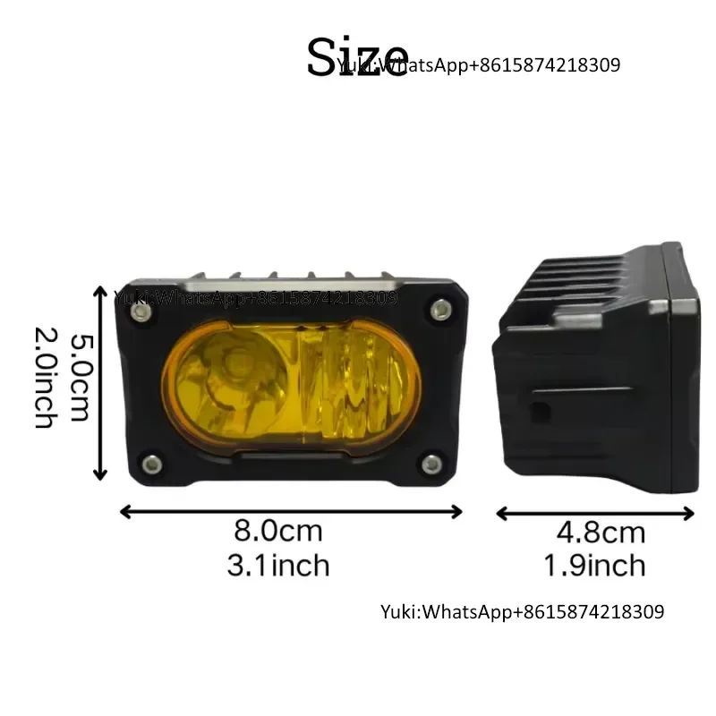 Baja Light Kit, 8AA Battery Powered, 20W 2000LM All Metal LED Headlight, DIY Handle Switch Set for E-Bike Bicycle Motorcycle