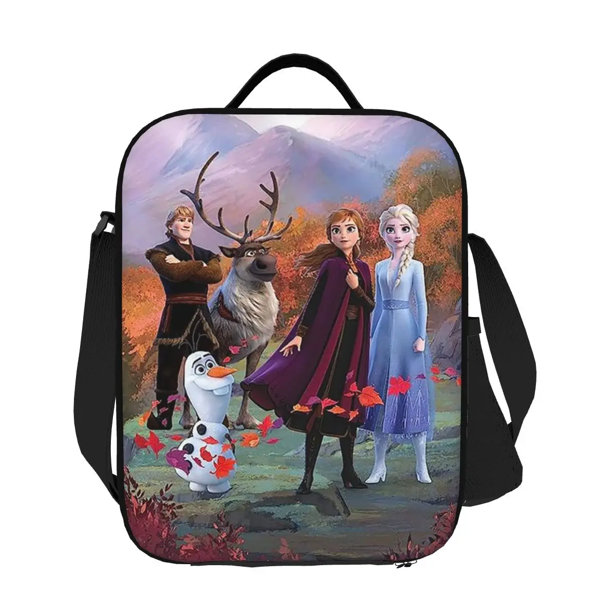 Custom Frozen Princess Insulated Lunch Bag for School Office Cartoon Waterproof Thermal Cooler Bento Box Women Kids