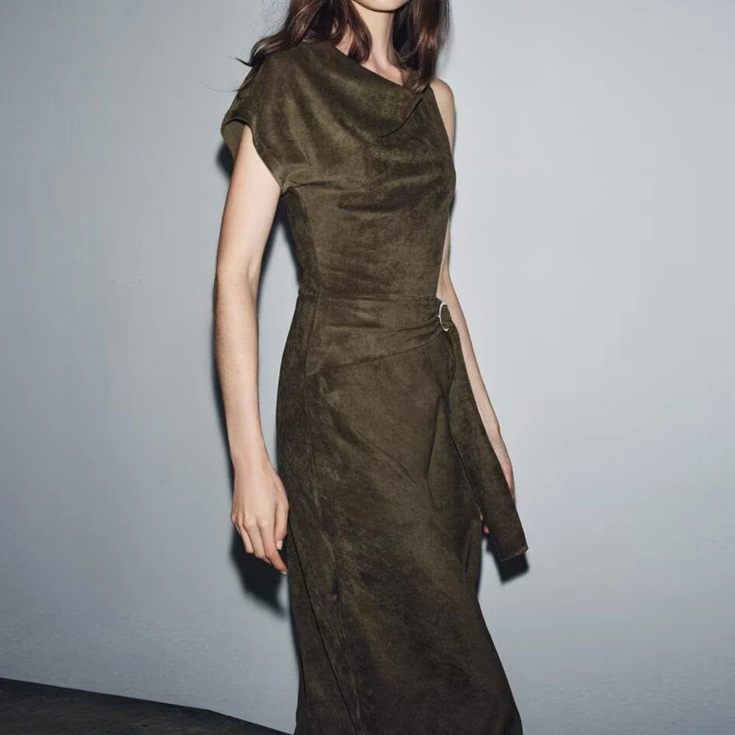 Z غير المتماثلة المضادة للفراء تأثير الجلد الدكتور Faionable المرأة عادية Sle ort Sve ملابس يومية موسم الخريف #2