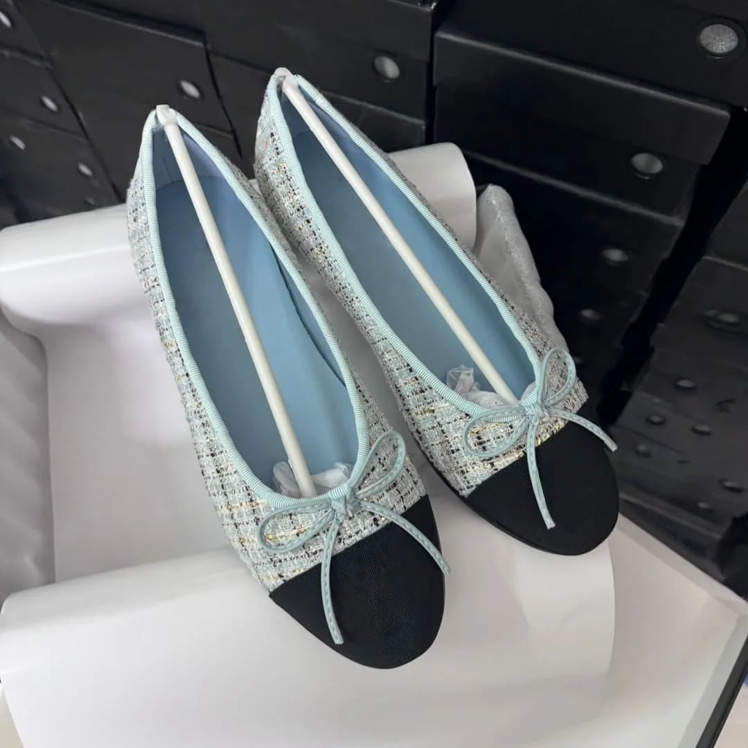 2026 Frühling Damen Leder Ballerinas mit Schleife – Bequeme und elegante Damenschuhe für schlanke Füße