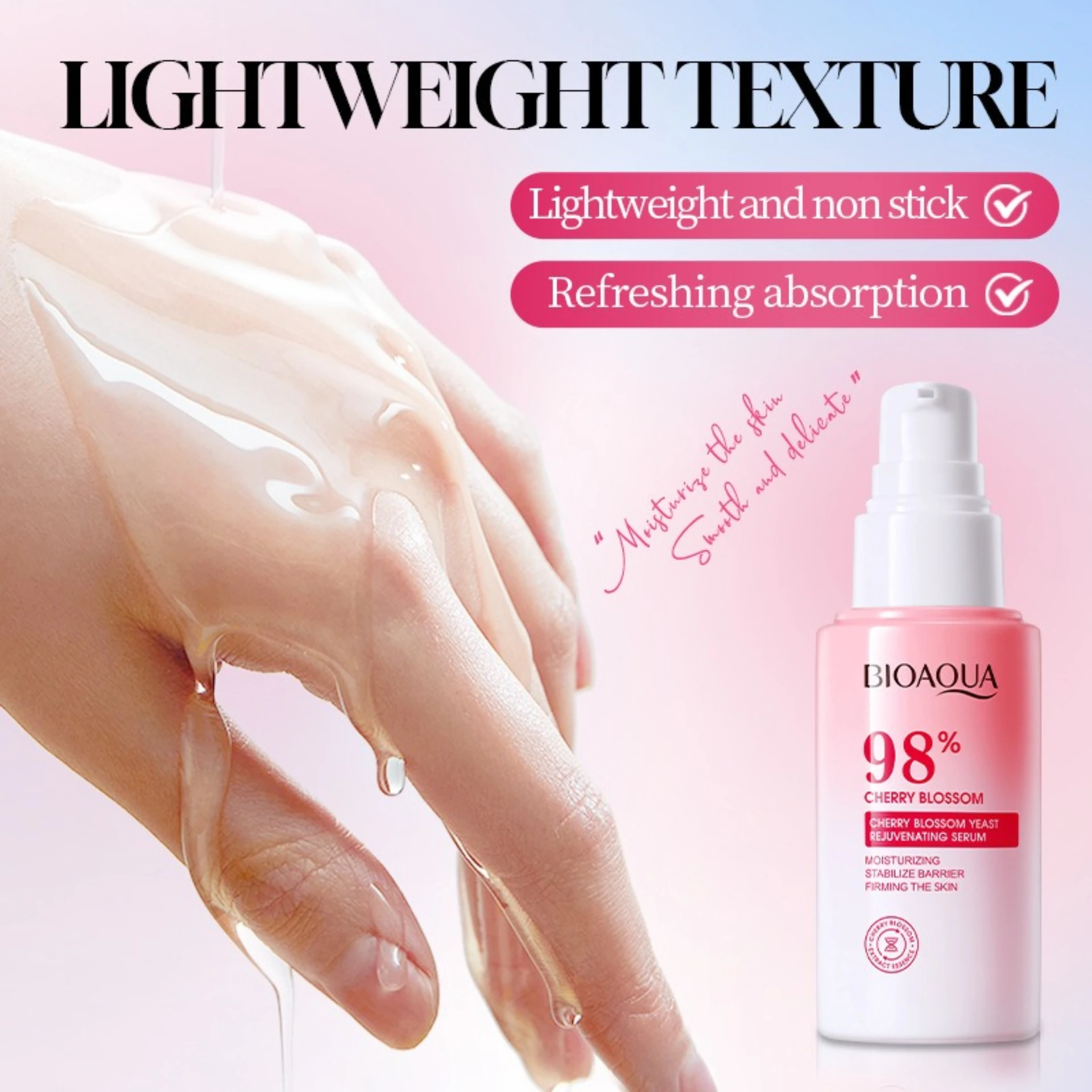 BIOAOUA Sakura Yeast Revitalizing Serum moisturizing firming enhancing elasticity improving dryness easy absorption Skincare