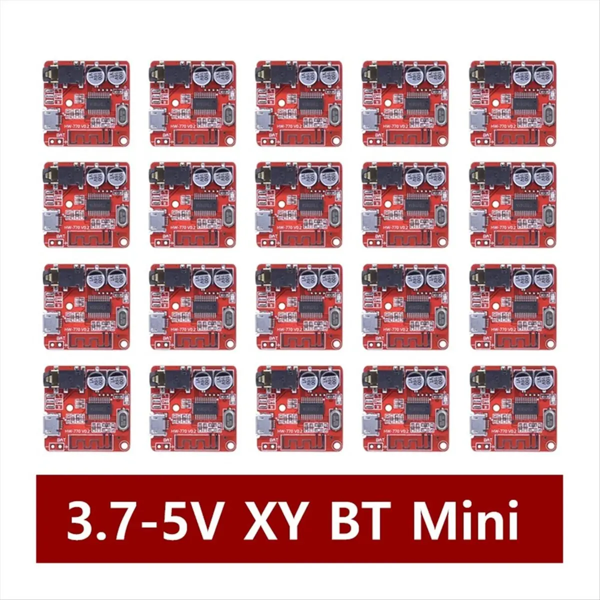 ~【A524Z】20PCS Bluetooth Audio Receiver Board MP3 Lossless Decoder Board Wireless Stereo Music Module 3.7-5V XY-BT-Mini