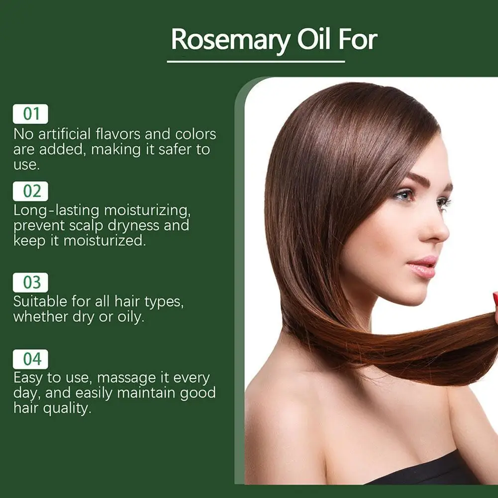 Produk minyak esensial Rosemary produk rambut organik minyak penguat rambut kulit kepala untuk memelihara rambut mengkilap sehat M6U6