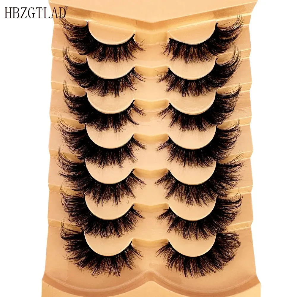 NEW 7pairs Cat Eye Eyelashes 3D Natural False Lashes 5D Fluffy Soft Cross Manga Lashes Wispy Natural Eyelash Extension Makeup