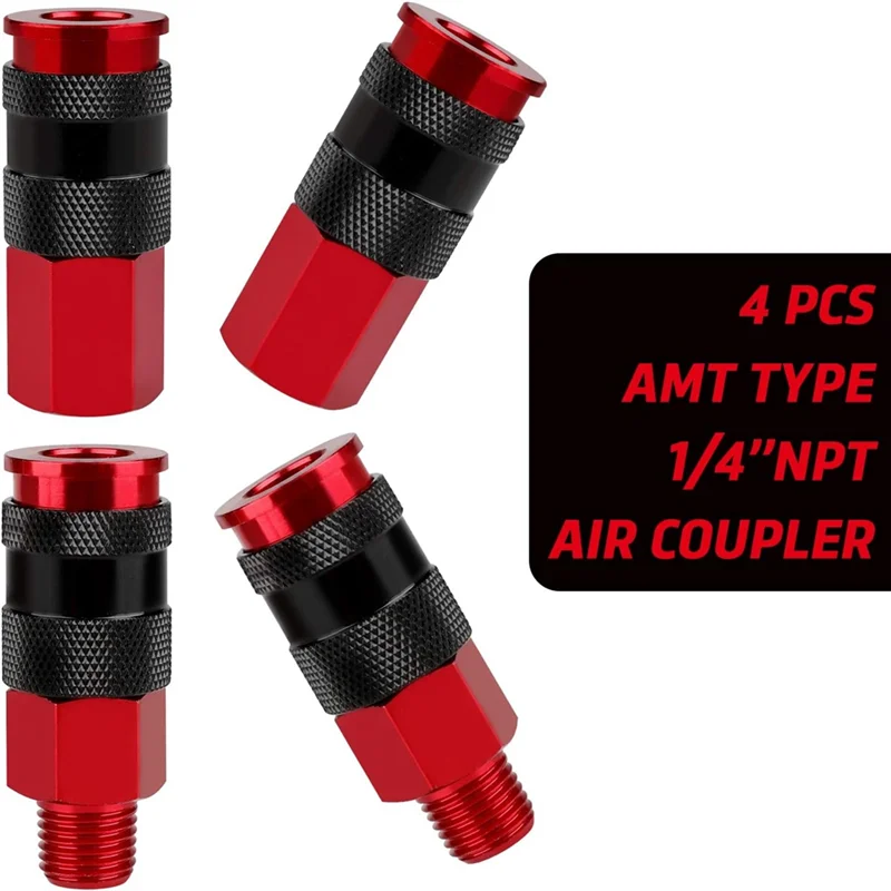 

A11M-14Pcs Air Hose Fittings,Air Coupler Industrial Type Air Plug Kit, 1/4 Inch Threads Size, Air Compressor Parts