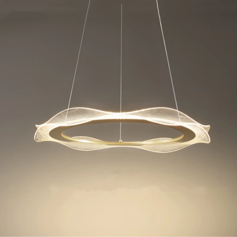 Nordic Minimalist Circular Led Restaurant Pendant Lights For Modern Living Room Bedroom Bar Counter