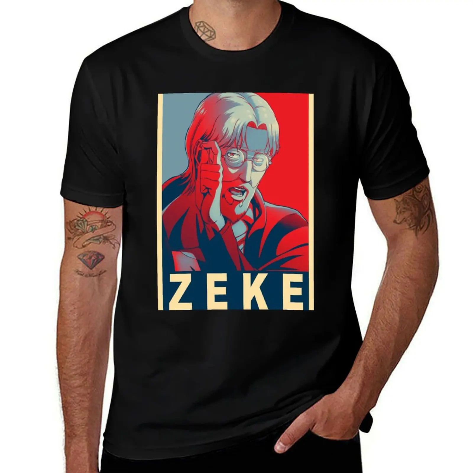 

Zeke Yeager - Affiche T-Shirt Simple Solid Color Crew Neck Tee