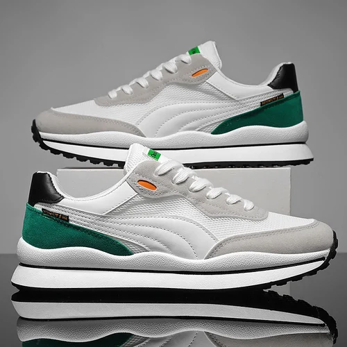 남성용 세련된 통기성 운동화, 충격 흡수 운동화, 조깅, 테니스, 체육관용, 경량 클릿, 용수철 