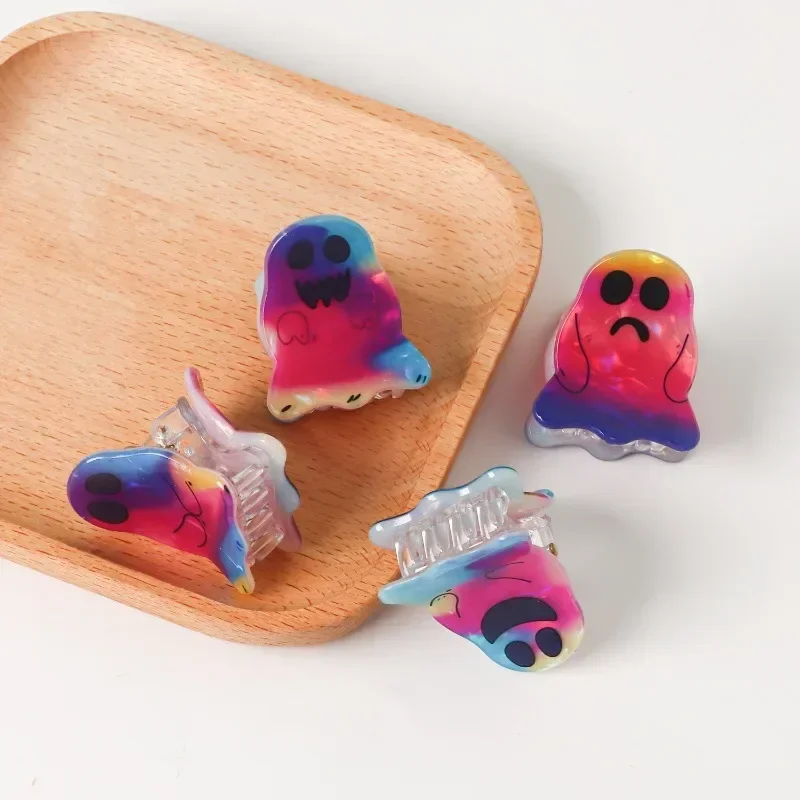 Divertente Halloween Piccolo Fantasma Artiglio Dei Capelli Clip Gradiente Espressione Del Fumetto Granchio Clip di Capelli Clip di Squalo per Accessori Per Capelli Delle Donne