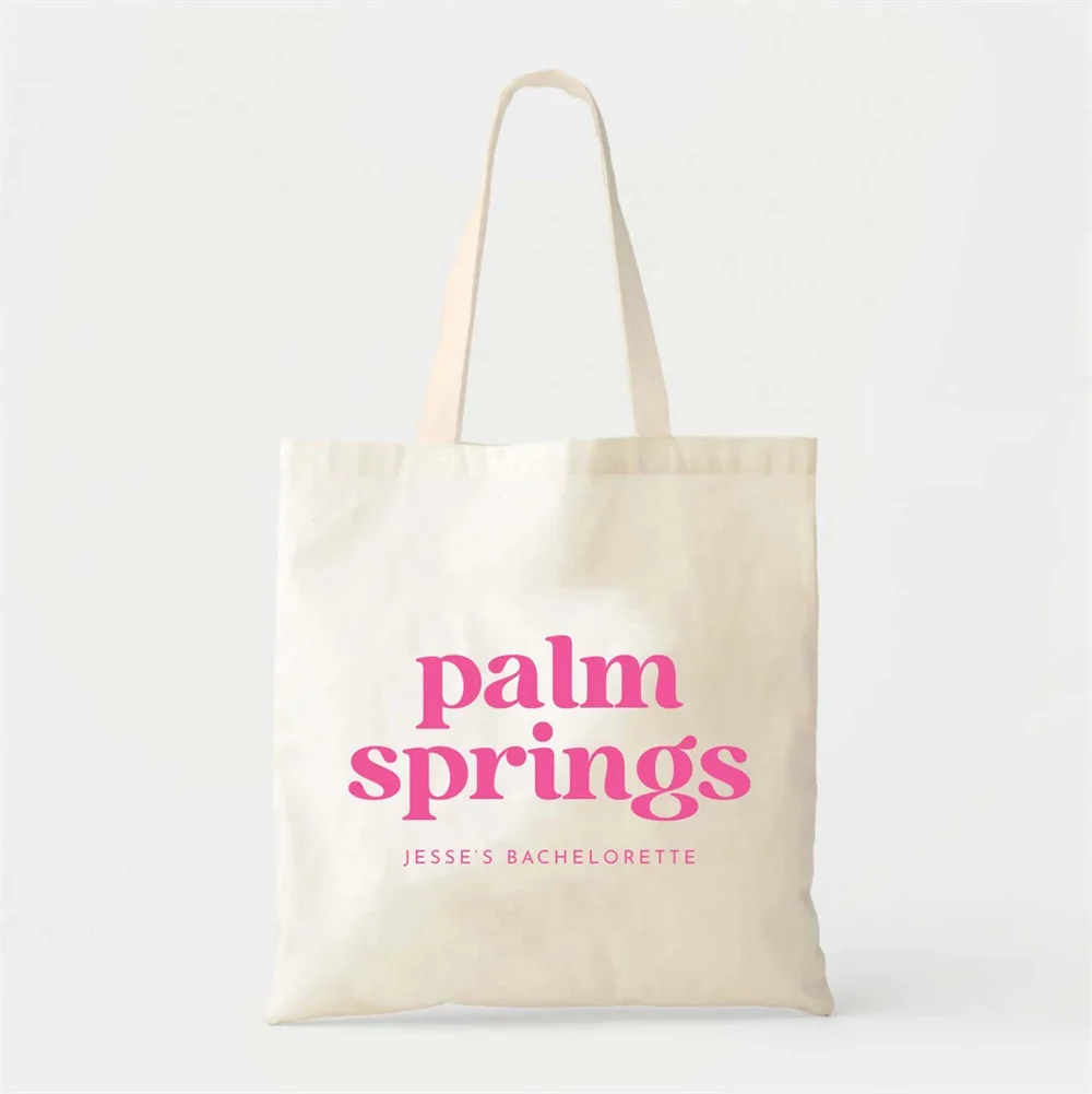 Palm Springs California Totes - Wedding Welcome Bag - Location Tote - Bachelorette Gift Bags - Destination Wedding Tote - Custom