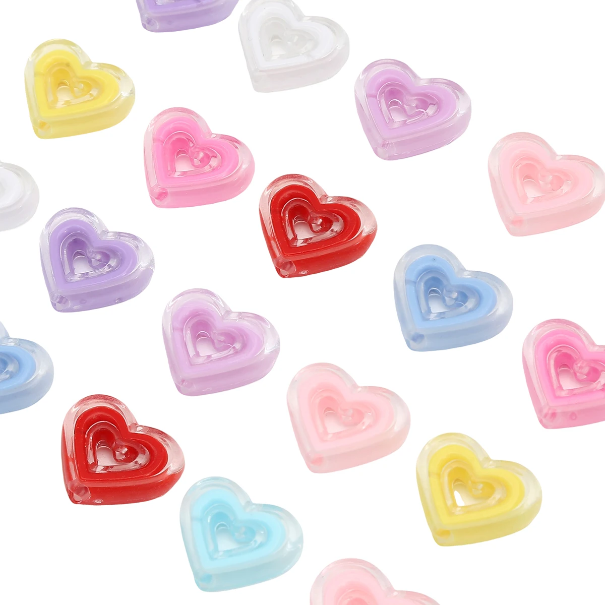5Pcs Acrylic Transparent Circle Beads, Heart Beads, String Beads, Handmade DIY Making Jewelry, Earrings, Necklaces, Jewelry Acce
