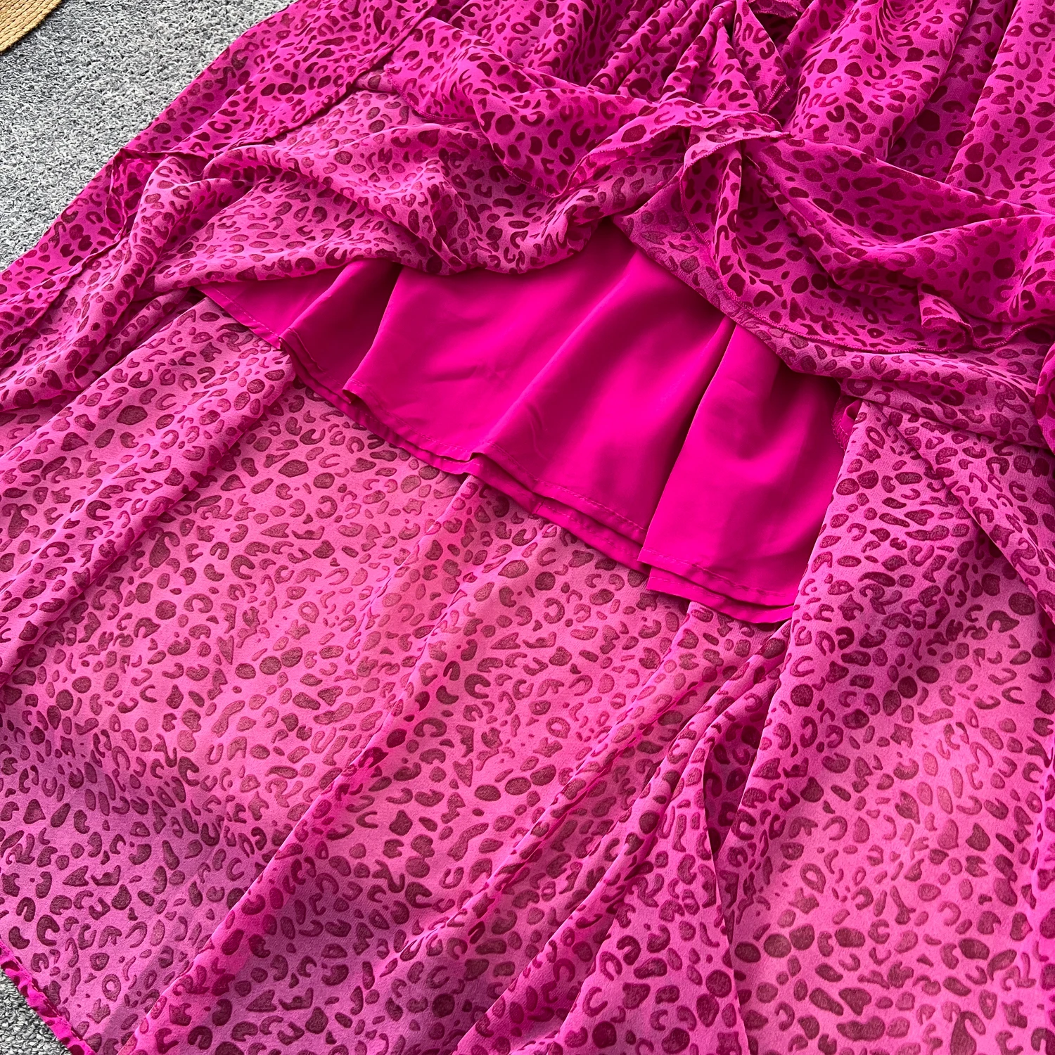 Chic vintage Tridimensionale volant sottile Elegante Fata moda coreana Boho Vestito estivo abbigliamento donna Abito lungo