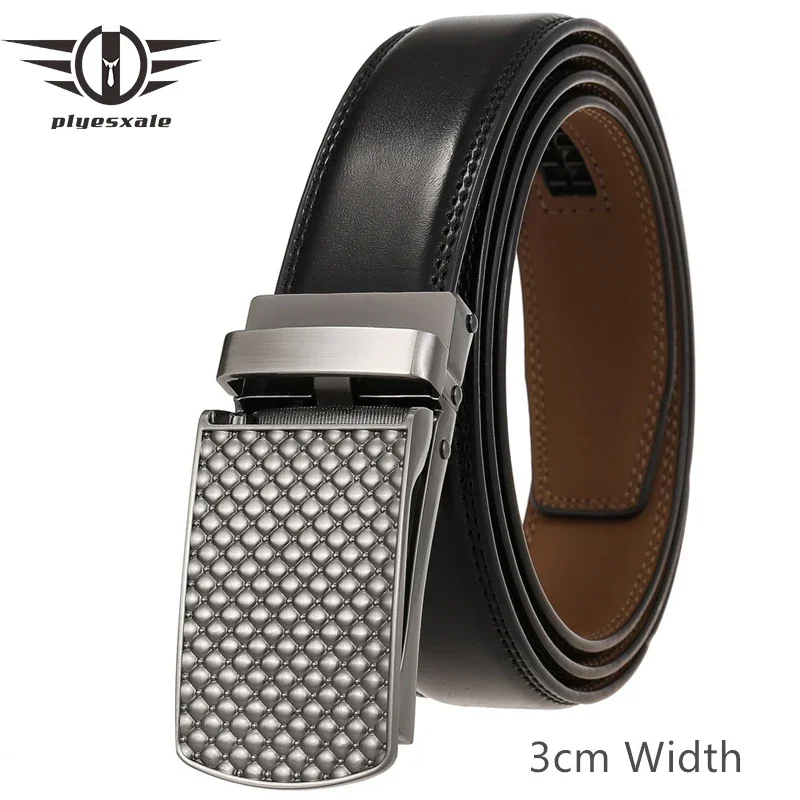 

3cm Width Luxury Designer Belt Men 2024 Casual Cowhide Automatic Buckle Genuine Leather Belts For Men Trouser Waist Strap B905