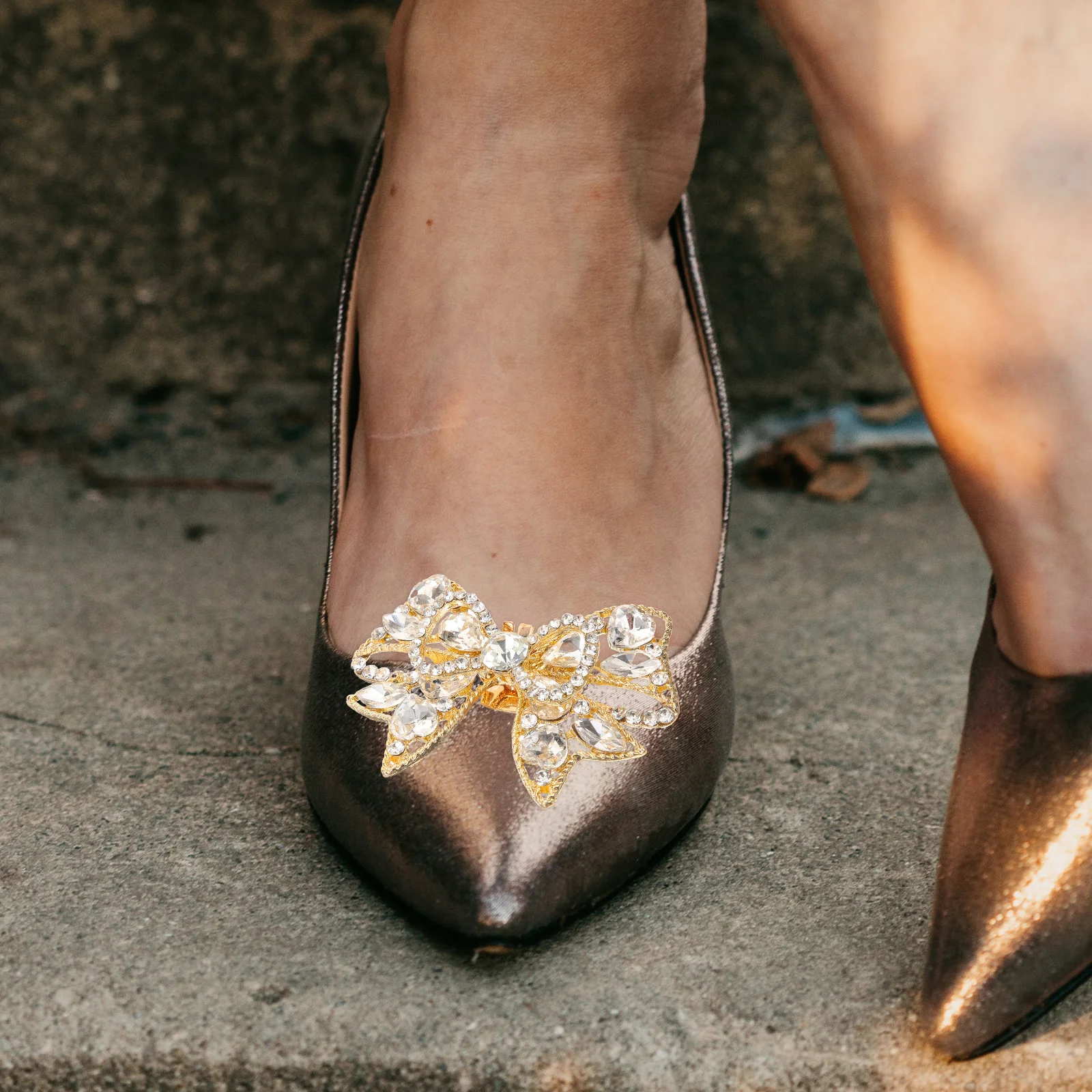 

Rhinestone Bow Clips Buckles Decorative Accessories for Women Men Wedding Party Elegant Shoe Charms Alloy Decor Buckle Bling