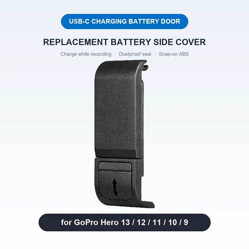 Replacement Battery Side Door Cover USB-C Charging Port Dustproof ABS Cap for GoPro Hero 13 12 11 10 9 Action Camera Accessories