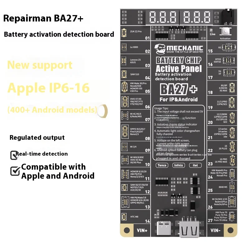 

Repairman Apple Android Phone Battery Charging Activation Small Board Detector13New Product Launch SeriesBA27Electricity