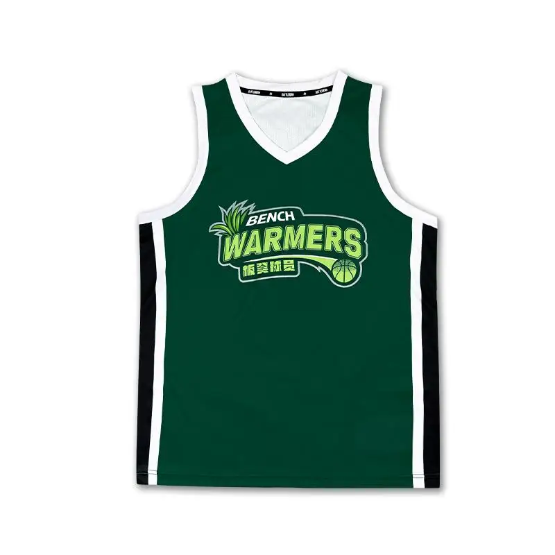 El traje de entrenamiento de baloncesto con chaleco estampado verde es adecuado para hombres y mujeres de moda para usar en deportes de primavera y verano.