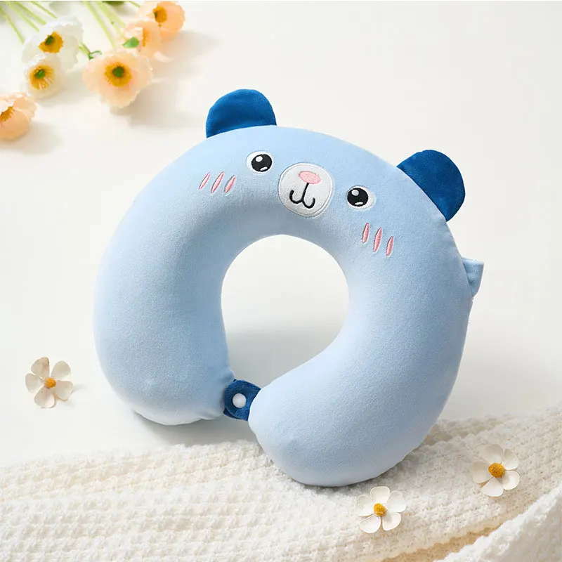 Cartoon Animal U-shaped Pillow Cat Panda Neck Pillow Slow Rebound Memory Foam Pillow Headrest for Airplane Train Long Flights