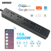 WIFI Smart Power Strip Universal Works With Alexa Googlehome Multi Plug  four takes 4AC Socket 4USB 16A Voice Contro UK/EU/US/AU