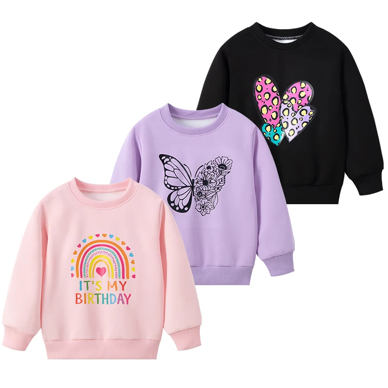 Children's Spring and Autumn Fashion Printed Sweater Girls Comfortable Leisure Sports Long Sleeve T-shirt Joker Fashion Sweater