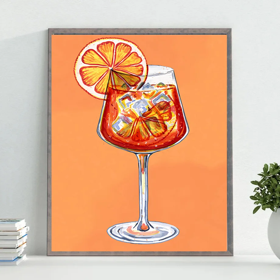 كوكتيل عصير الليمون الفواكه يقتبس الحب عبارات قماش المشارك جدار الفن اللوحة معرض المطبخ الديكور المشارك ديكور المنزل