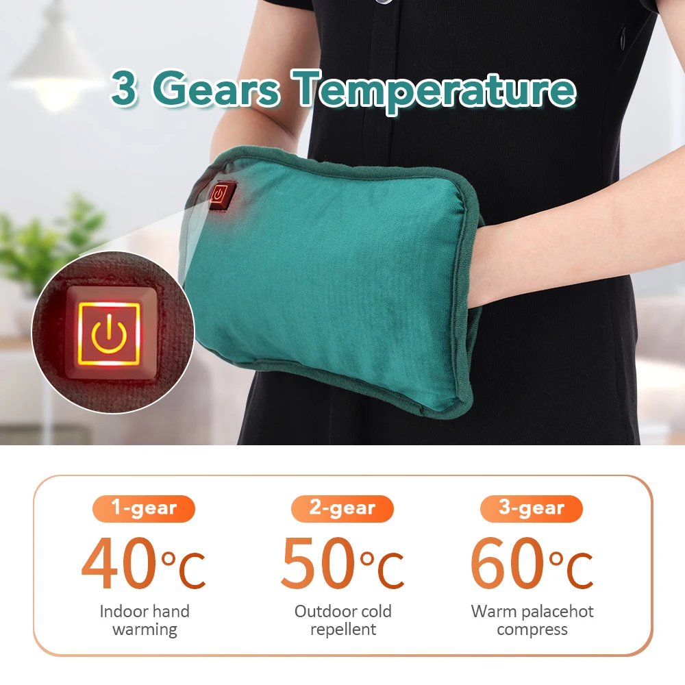 Electric Hand Warmer USB Charging Heating Pad for Waist Cramp Feet Warmer Bag Winter Heater Portable Flannel Heat Pack Office