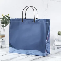 Metal Laser Pvc Tote Bag High Quality Gift Bag Clothing Wedding Party Favor Bags With Handle Waterproof Garment Packaging Bag