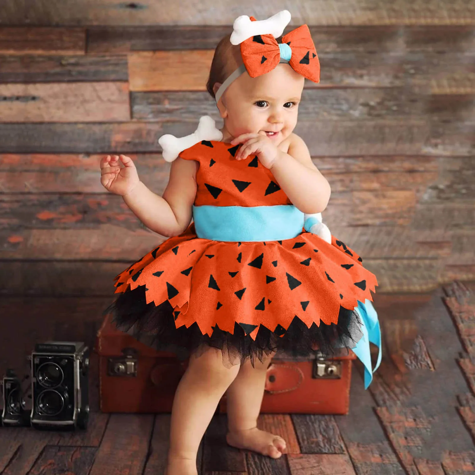 Children Halloween Costume Toddler Baby Girl Fancy Carnival Party Tutu Dress Caveman Cosplay Kids Halloween Dress Up Clothing