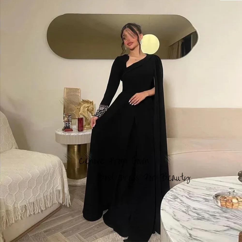 Cenove A Line Evening Dress Unique Neck With Beading Crystal For Women Formal Tiered Occasion Party Gowns Платье для бала