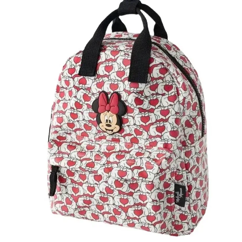 Disney 2024 New Cute Minnie Children\'s Backpack Girls Love Fashion School Bag Children\'s Casual Large Capacity Backpack