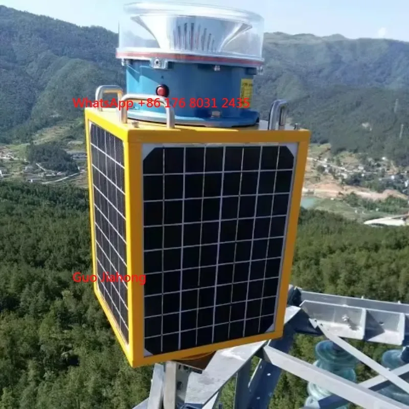 

Led Medium Intensity Solar Powered Obstruction Marking Omni Directional Flashing Red Gel Battery 2000cd Solar Aviation Lamp