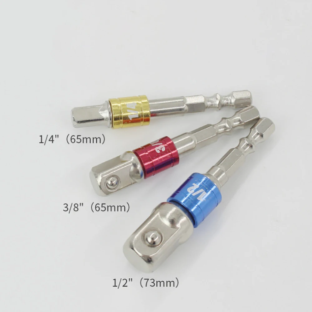 

1pc Chrome Vanadium Steel Socket Adapter Hex Shank to 1/4" 3/8" 1/2" Extension Drill Bits Driver Electrical Drilling Heads