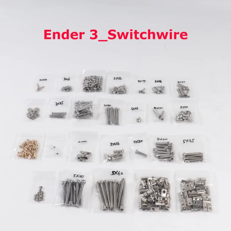 

The 3d printer Ender3 has been upgraded to a Voron Switchwire stainless steel screw and nut M5 gasket kit