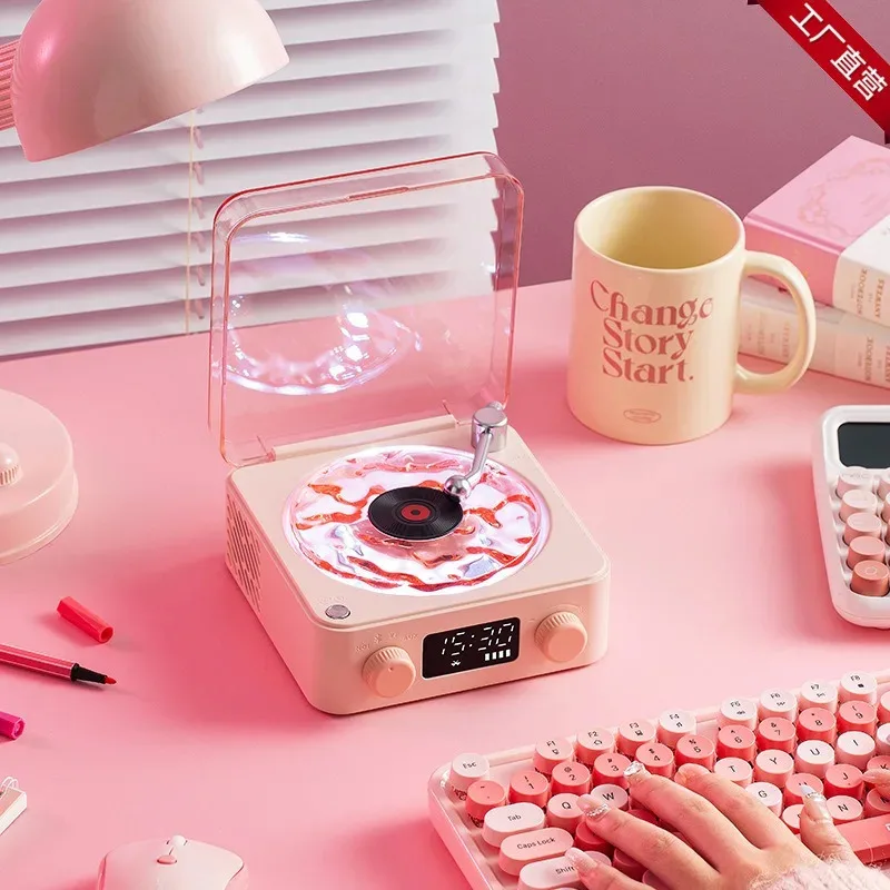 

Ретро-проигрыватель, динамик с белым шумом, беспроводной Bluetooth, виниловый проигрыватель, стереозвук, RGB-проекционный эффект лампы