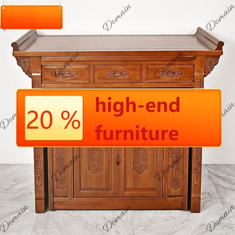 DS Buddhist Altar Table Solid Wood Home Worship Shrine Incense Burner Stand Offering Furniture H