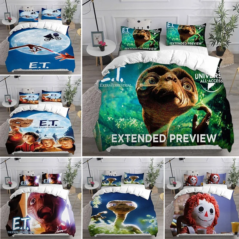 

E.T. the Extra-Terrestrial Bedding Sets Comforter Quilt Bed Cover Duvet Cover Pillow Case 2-3 Pieces Sets Kids Adult Size