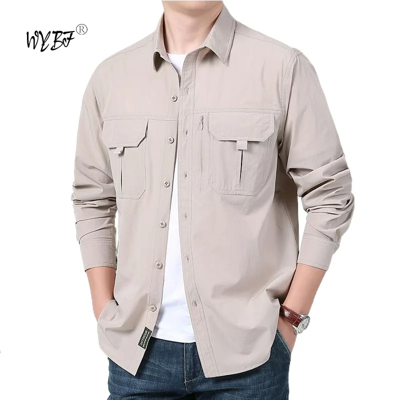 

Military Tactical Shirts Multi-Pockets Work Cargo Shirts Men's Clothing Climbing Clothes Nature Hiking Fishing Wear Men's Shirts