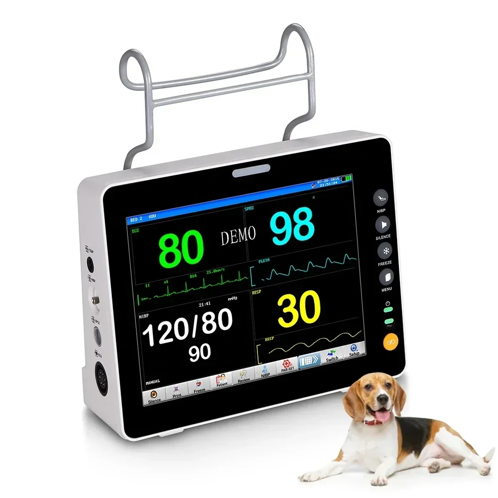 8-Inch 5 Para Medical Hospital Multi Parameter Patient Monitor Portable Vital Signs Monitoring Machine for Human or Animal Use