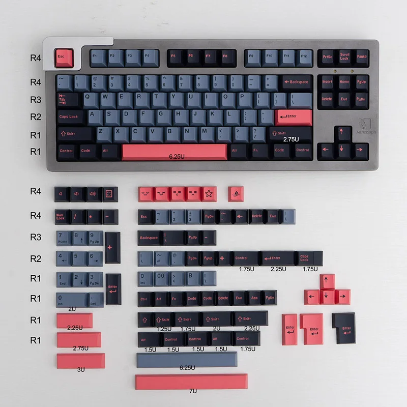 Keycaps personalizados para teclado mecânico, gmk 8008 colorway, perfil de cereja, abs doubleshot, 173 pces, incluindo o kit iso