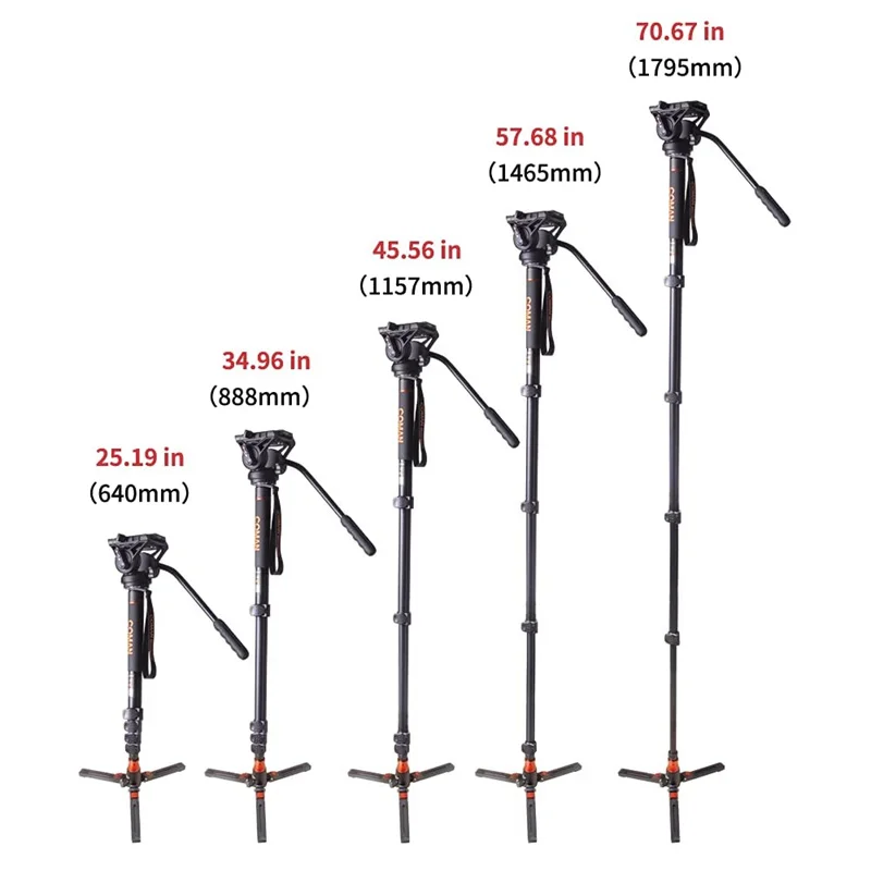 COMAN DK327Q5S Professional Camera Monopod Hydraulic Fluid Head Tripod Stand For Canon Nikon Sony DSLR Camera Video Camcorder