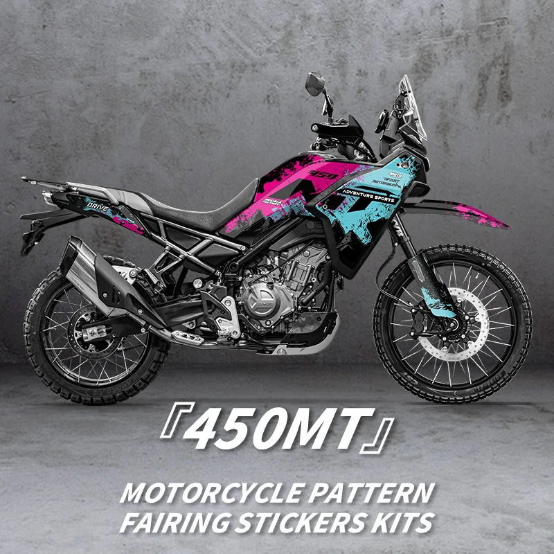 

Для CFMOTO 450MT мотоцикла с высоким крылом, графические наклейки на все тело, декоративные наклейки, модные аксессуары в полоску на заказ